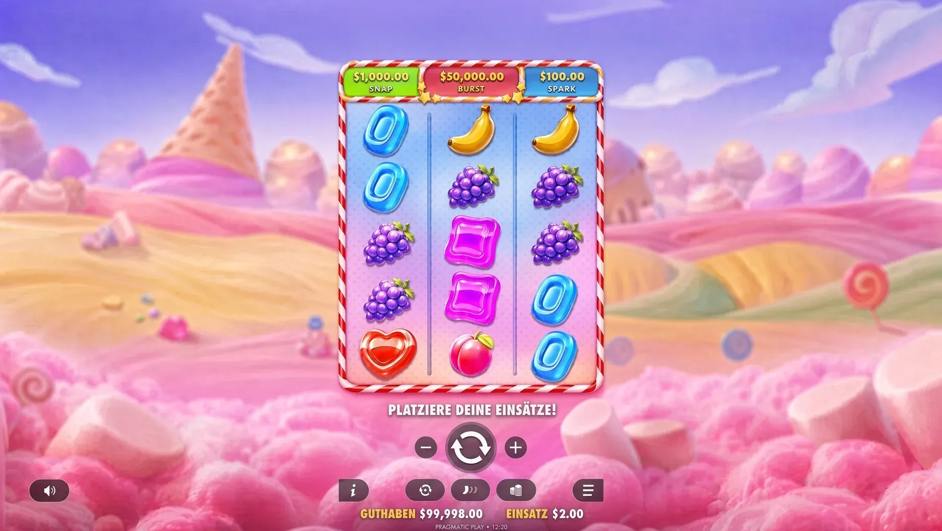 Sweet Bonanza POP Basisspiel – 3x5 Scatter-Pays-Spielfeld