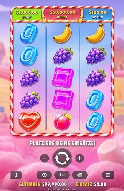 Sweet Bonanza POP mobil spielen – Spielfeld im Hochformat